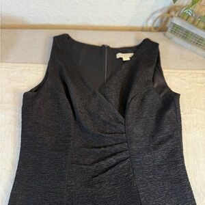 Coldwater Creek Women's‎ Size 10 Black Textured Sleeveless V-Neck Sheath Dress